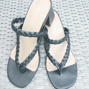 Sun + Stone | Black Open Toe Block Heels